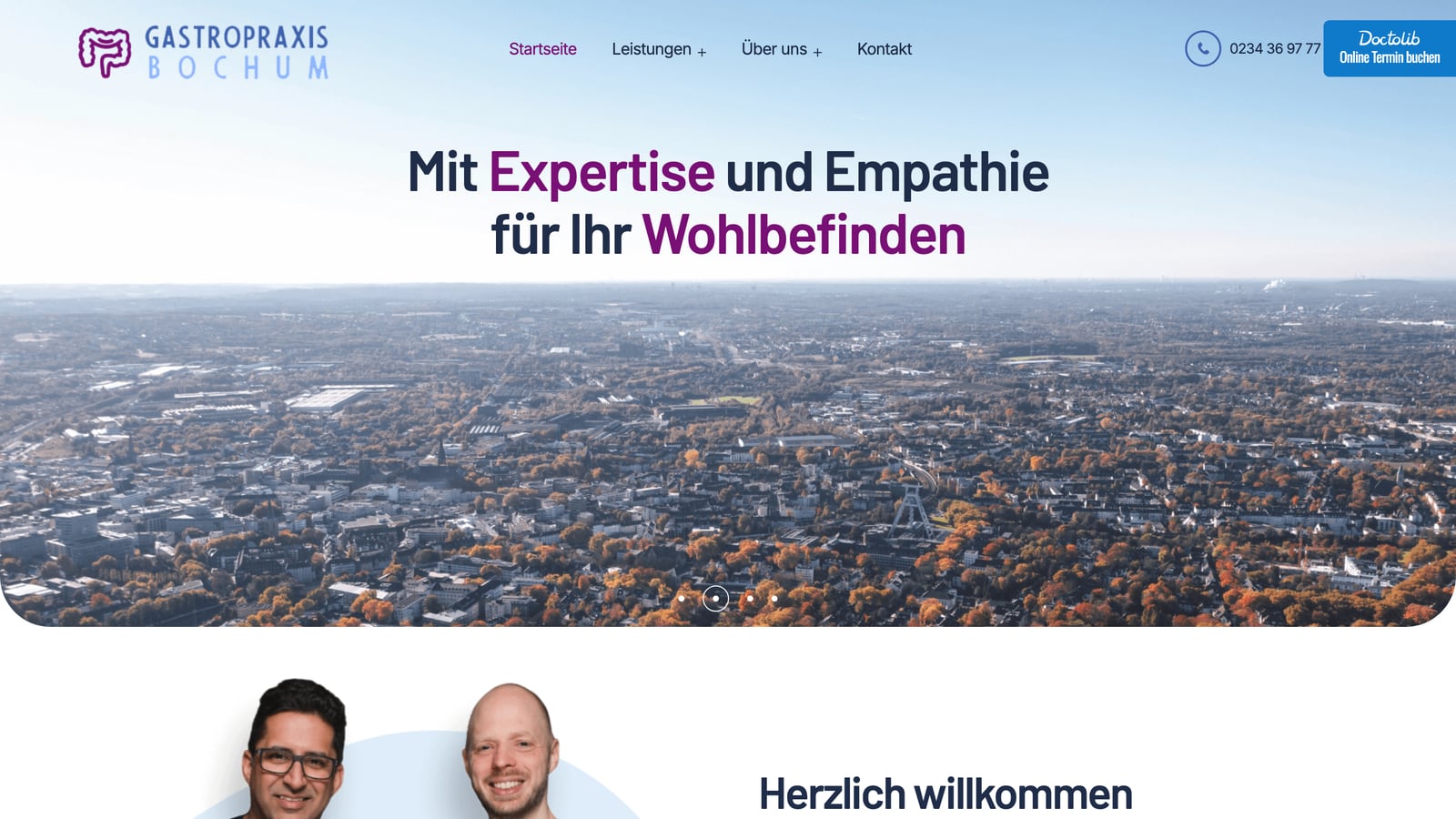 Website Gastropraxis Bochum – Webdesign-Referenz der Agentur Emilian