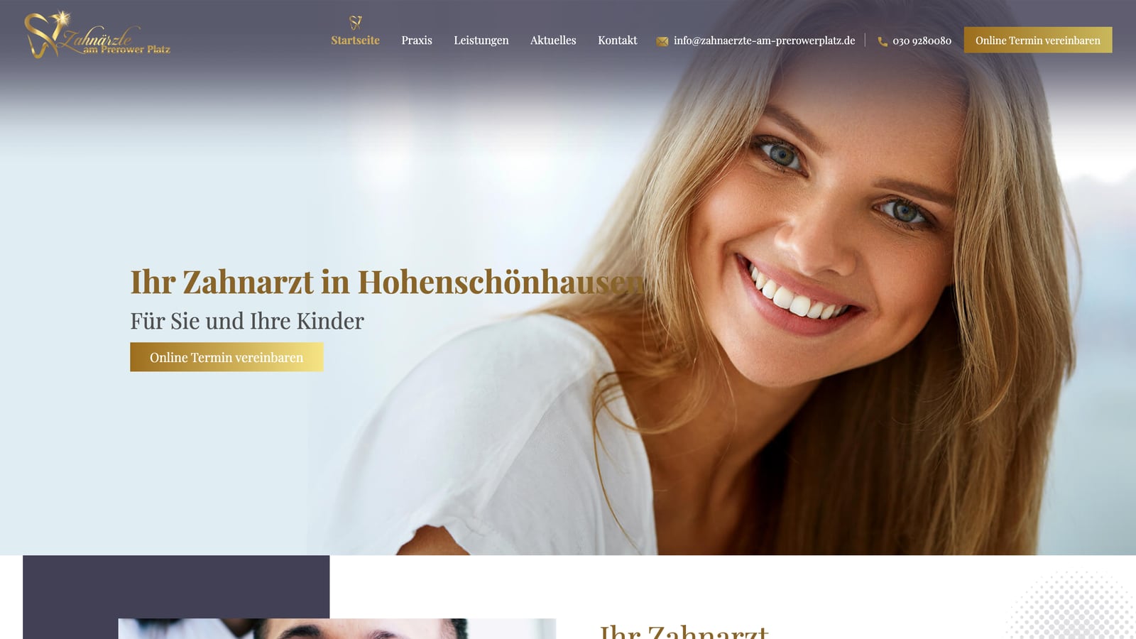 Website Zahnärzte am Prerower Platz – Webdesign-Referenz der Agentur Emilian